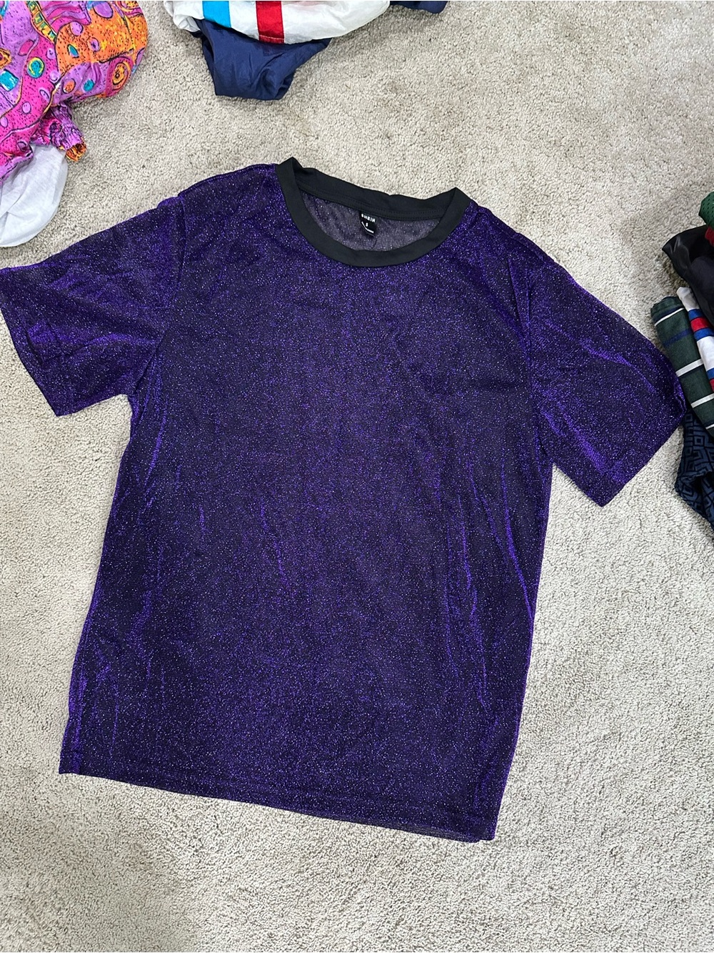 Men's Shimmery Purple Crewneck T-Shirt